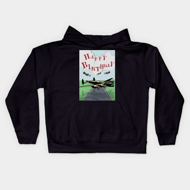 Airplane Poster Kids Hoodie by Alvd Design